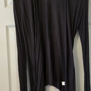 Long Sleeve Black Draped Cardigan